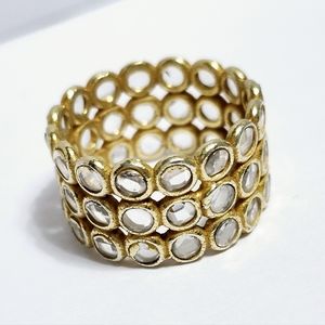 Wide topaz silver Ring sz 8.5